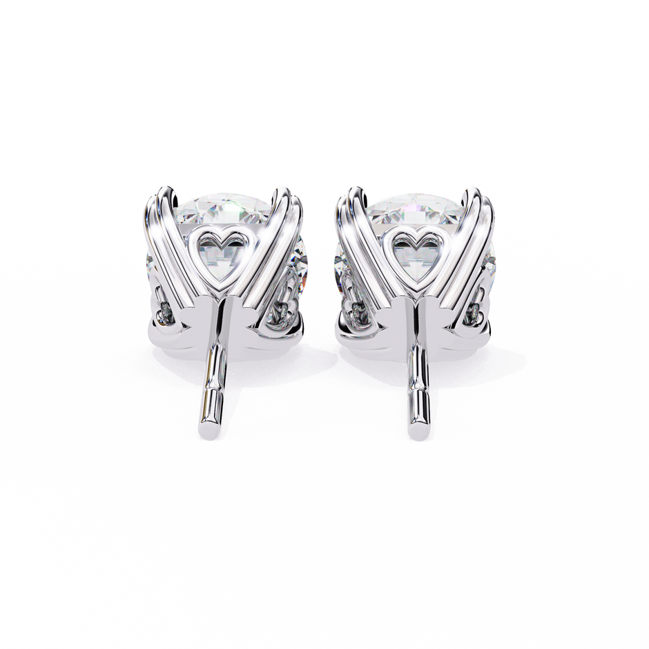 Zenith Elevated Solitaire Diamond Stud Earrings — 10k–18k Gold