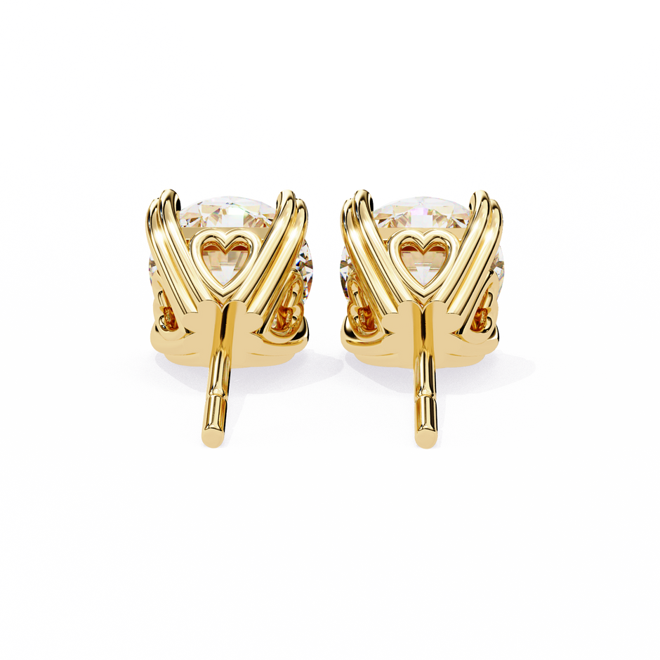 Zenith Elevated Solitaire Diamond Stud Earrings — 10k–18k Gold