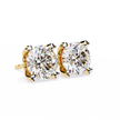 Zenith Elevated Solitaire Diamond Stud Earrings — 10k–18k Gold