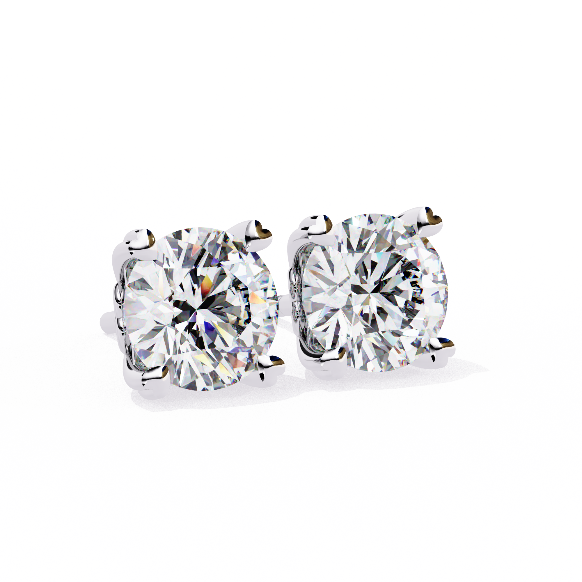 Zenith Elevated Solitaire Diamond Stud Earrings — 10k–18k Gold