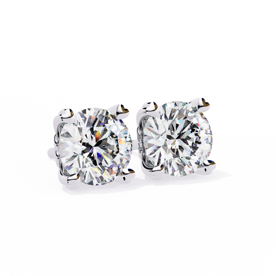 Zenith Elevated Solitaire Diamond Stud Earrings — 10k–18k Gold