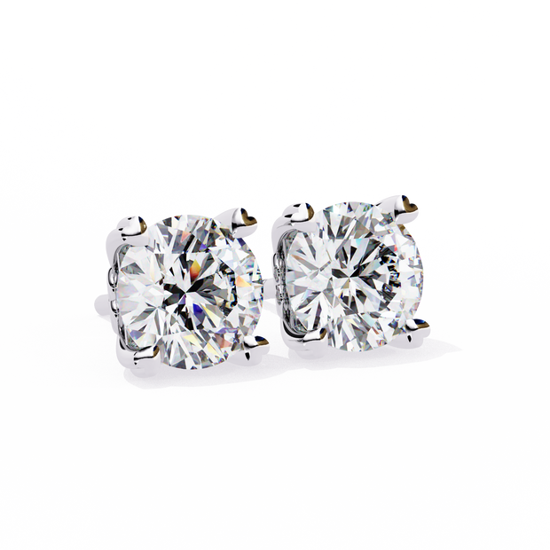 Zenith Elevated Solitaire Diamond Stud Earrings — 10k–18k Gold