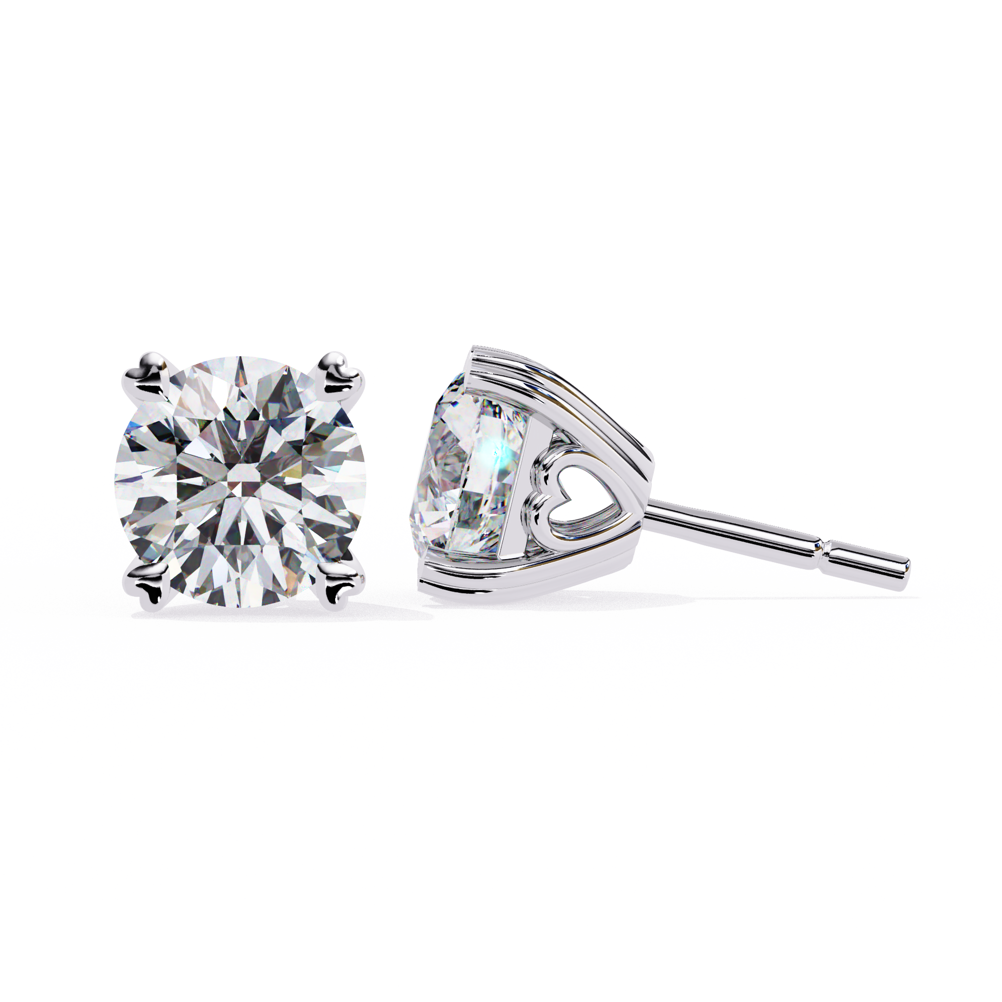 Zenith Elevated Solitaire Diamond Stud Earrings — 10k–18k Gold