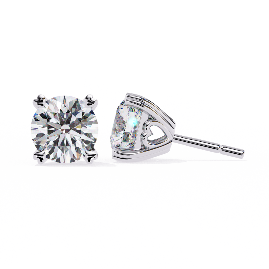 Zenith Elevated Solitaire Diamond Stud Earrings — 10k–18k Gold