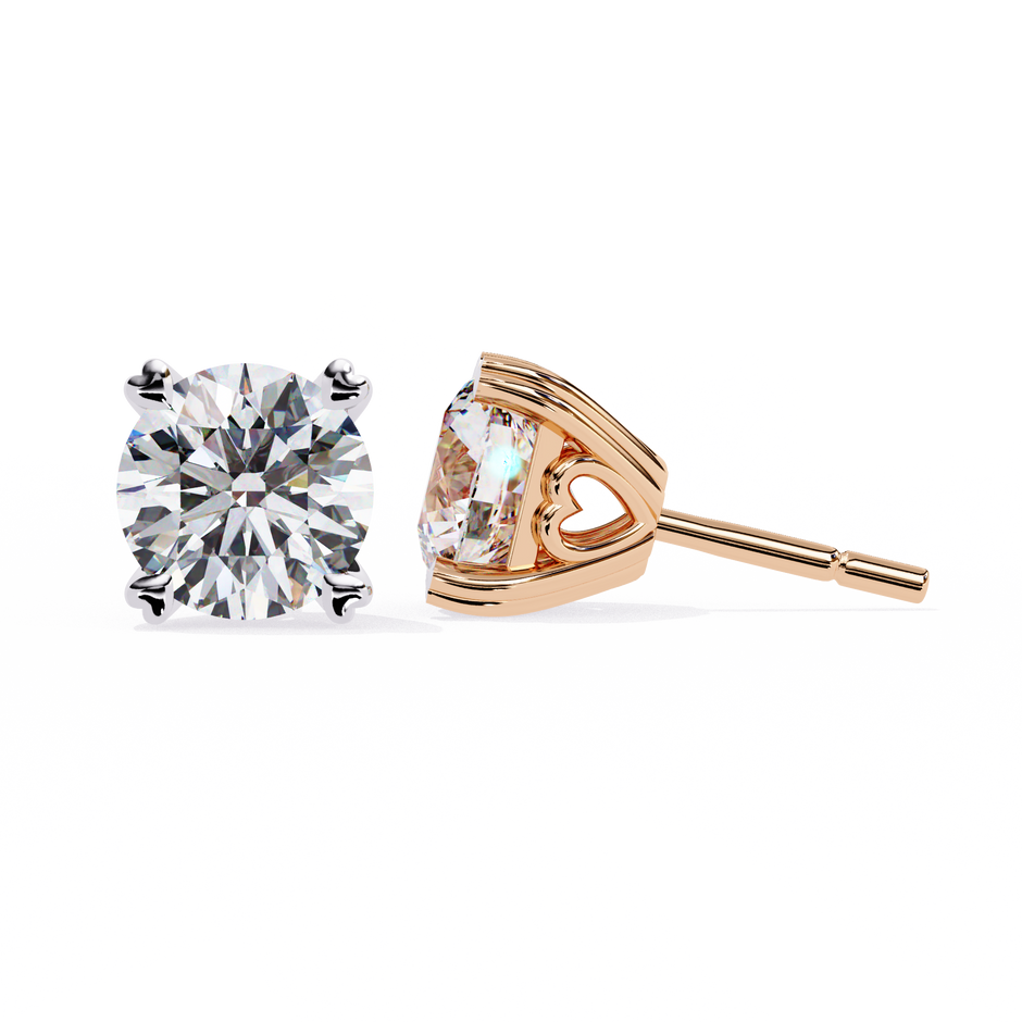 Zenith Elevated Solitaire Diamond Stud Earrings — 10k–18k Gold
