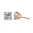 Zenith Elevated Solitaire Diamond Stud Earrings — 10k–18k Gold