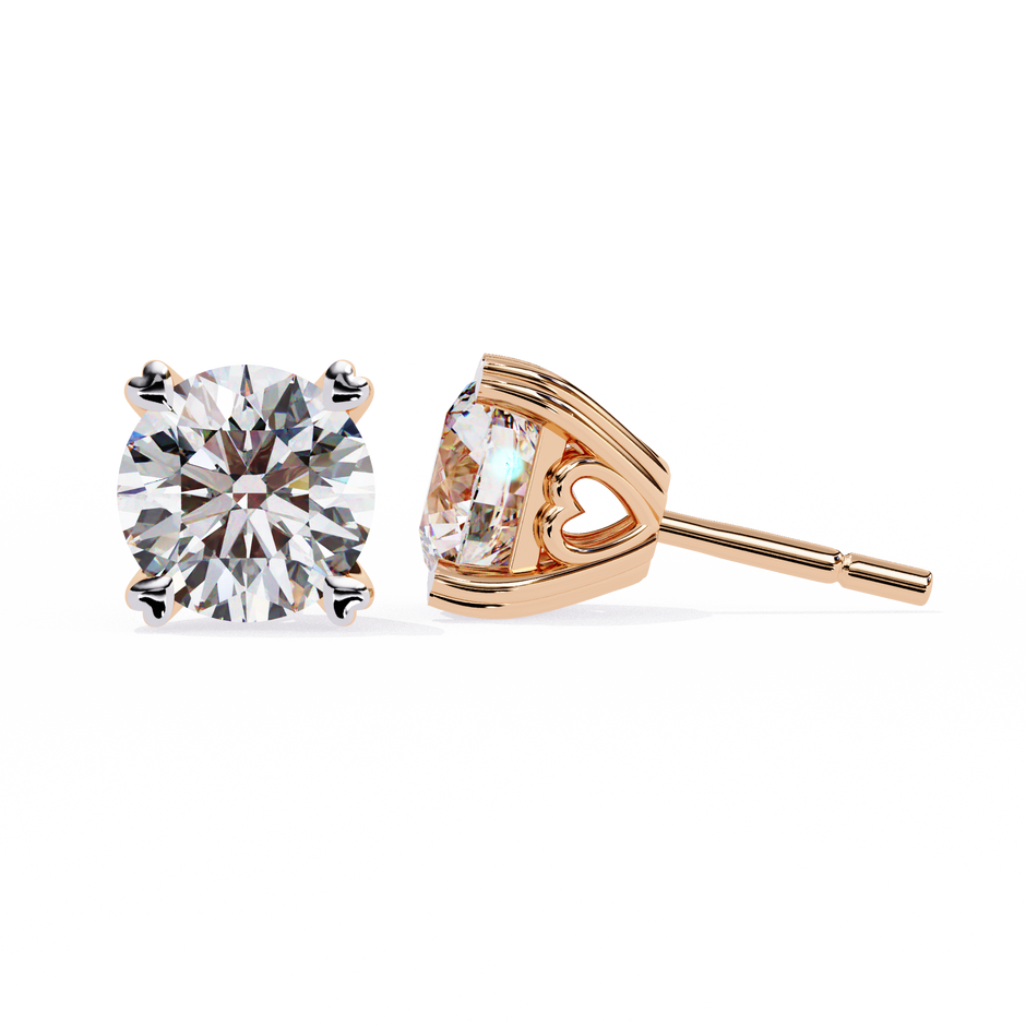 Zenith Elevated Solitaire Diamond Stud Earrings — 10k–18k Gold