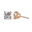 Zenith Elevated Solitaire Diamond Stud Earrings — 10k–18k Gold