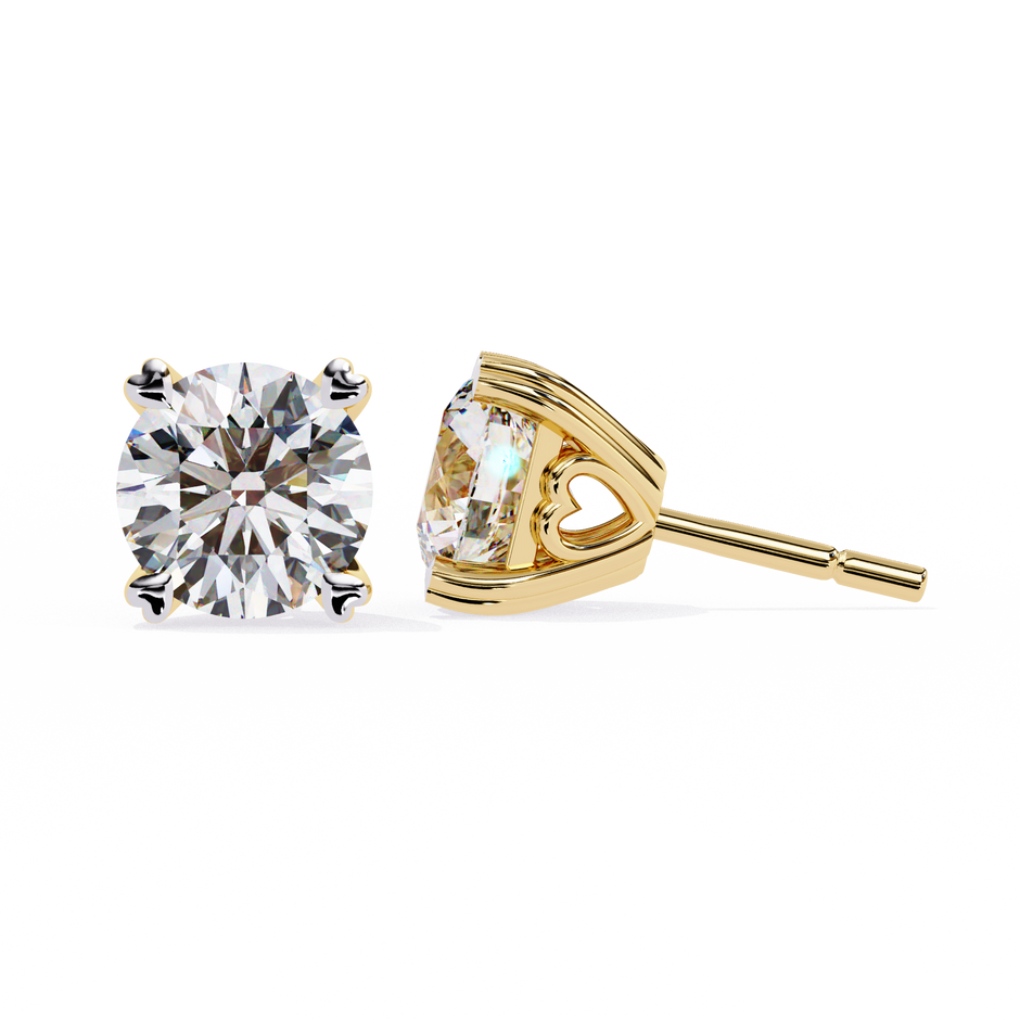 Zenith Elevated Solitaire Diamond Stud Earrings — 10k–18k Gold