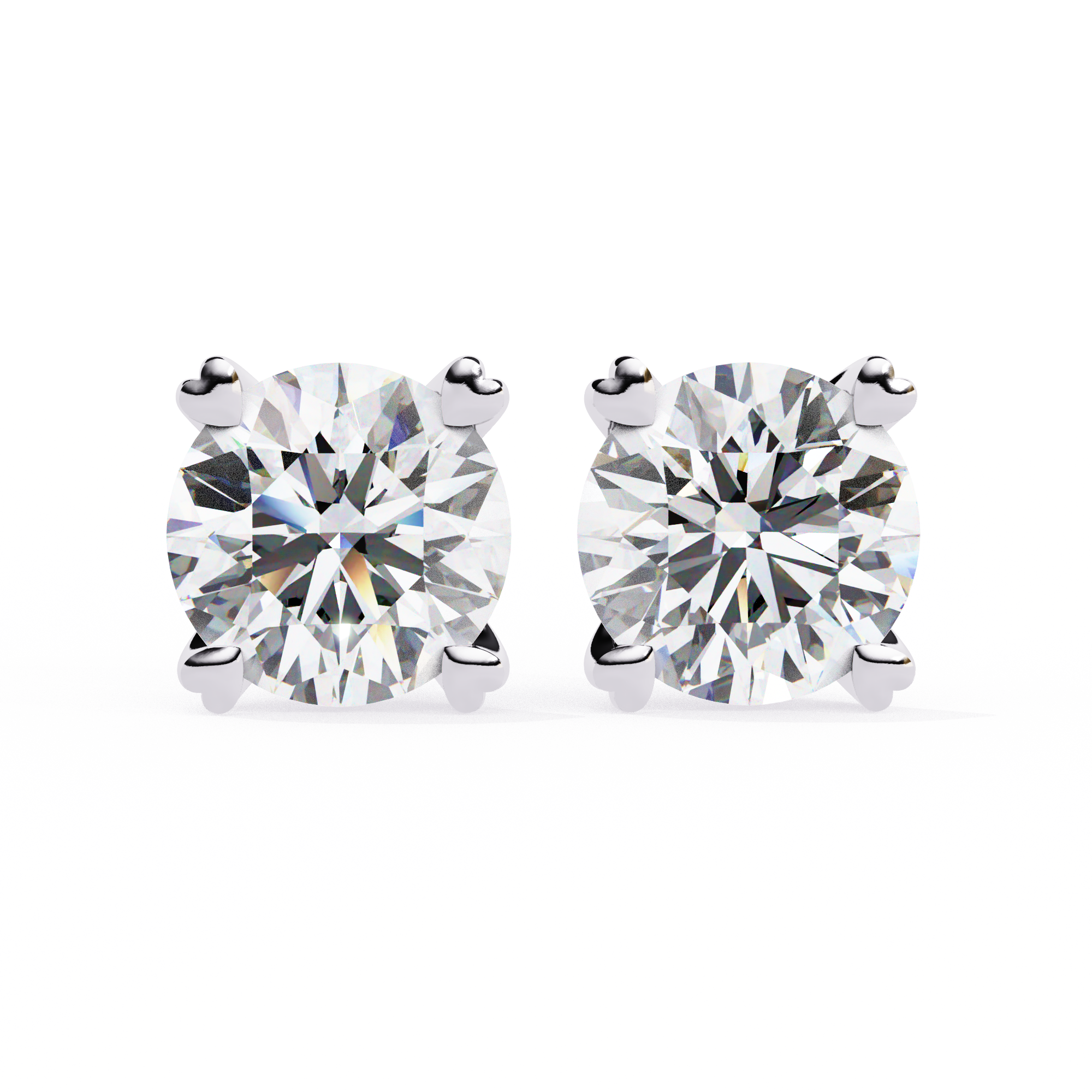 Zenith Elevated Solitaire Diamond Stud Earrings — 10k–18k Gold