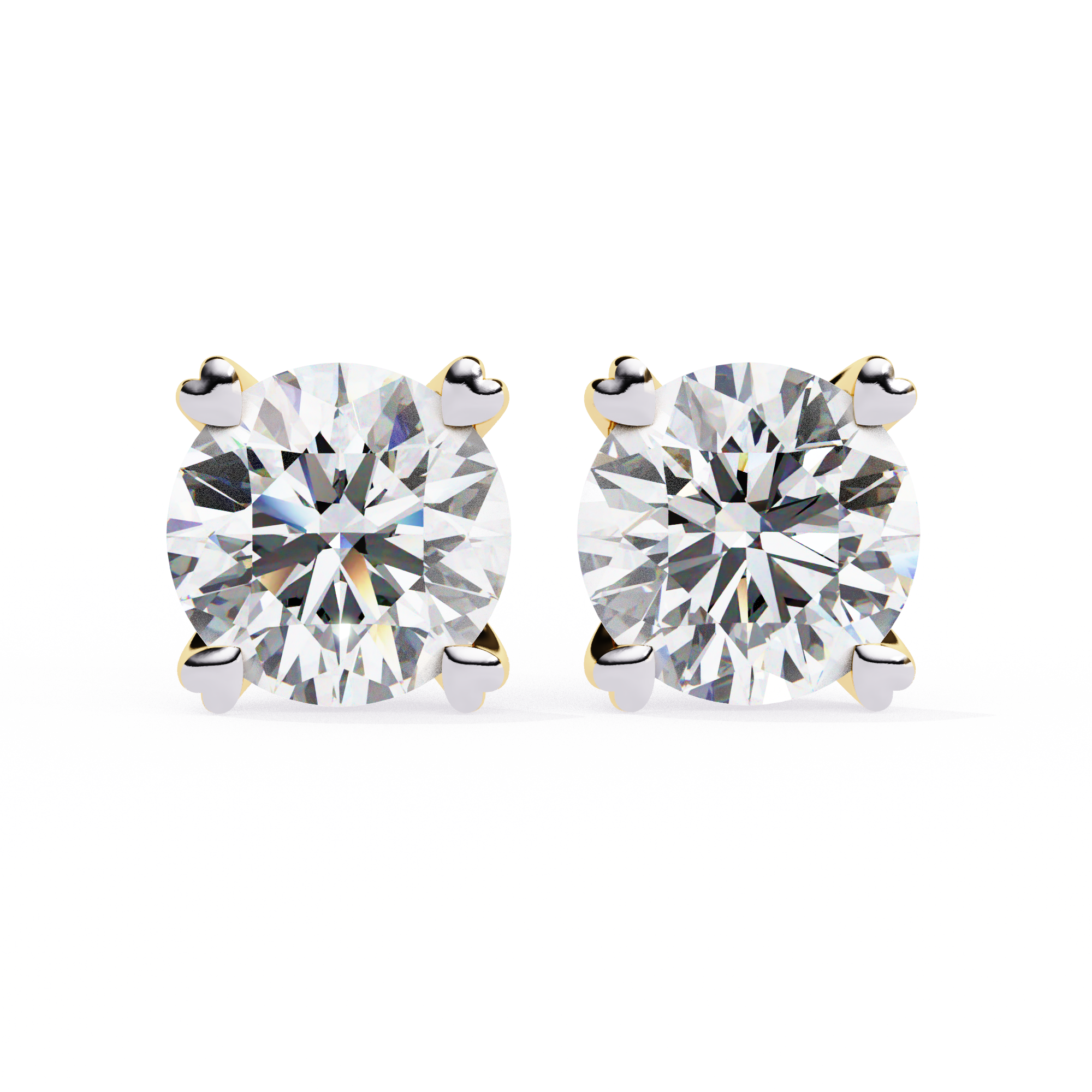 Zenith Elevated Solitaire Diamond Stud Earrings — 10k–18k Gold