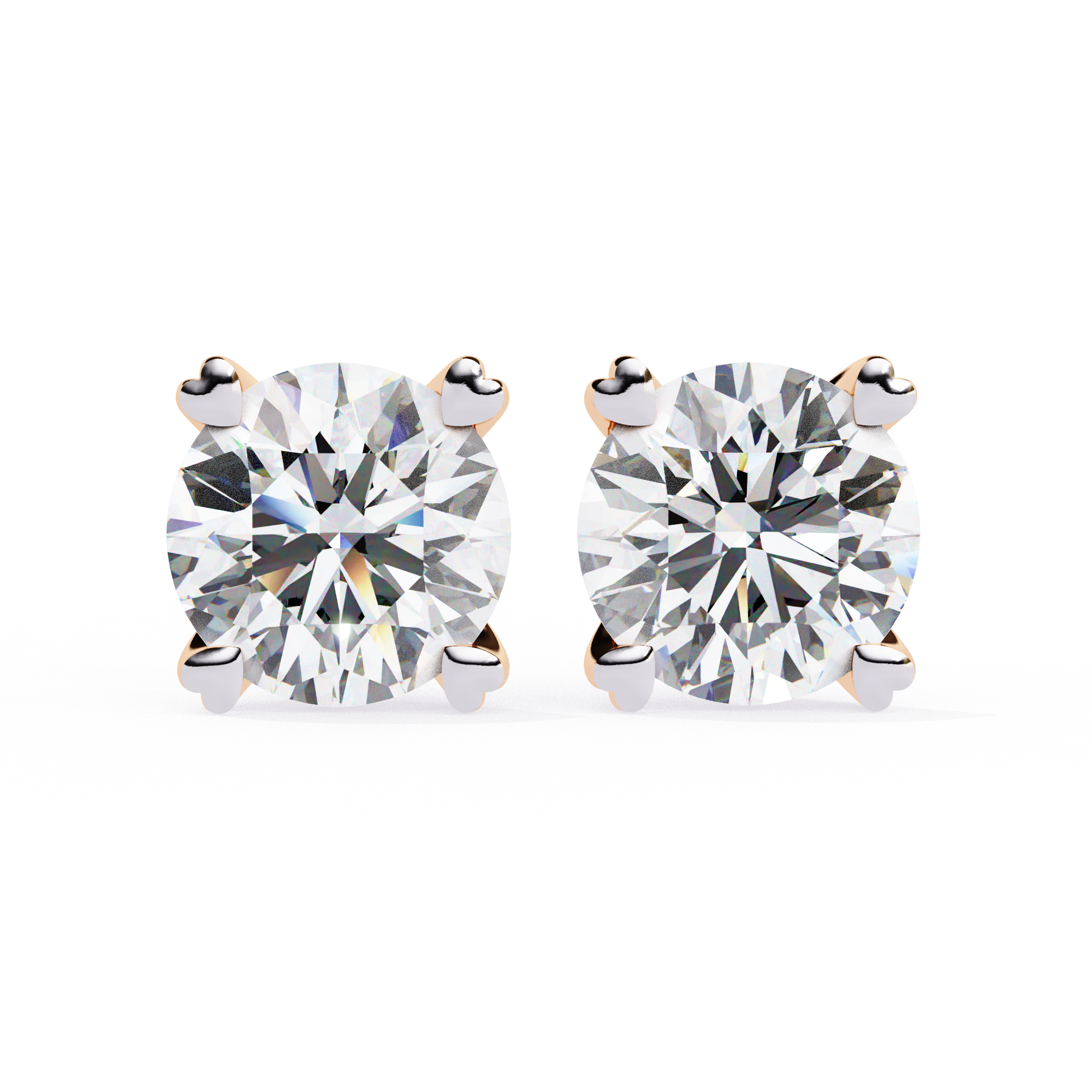 Zenith Elevated Solitaire Diamond Stud Earrings — 10k–18k Gold