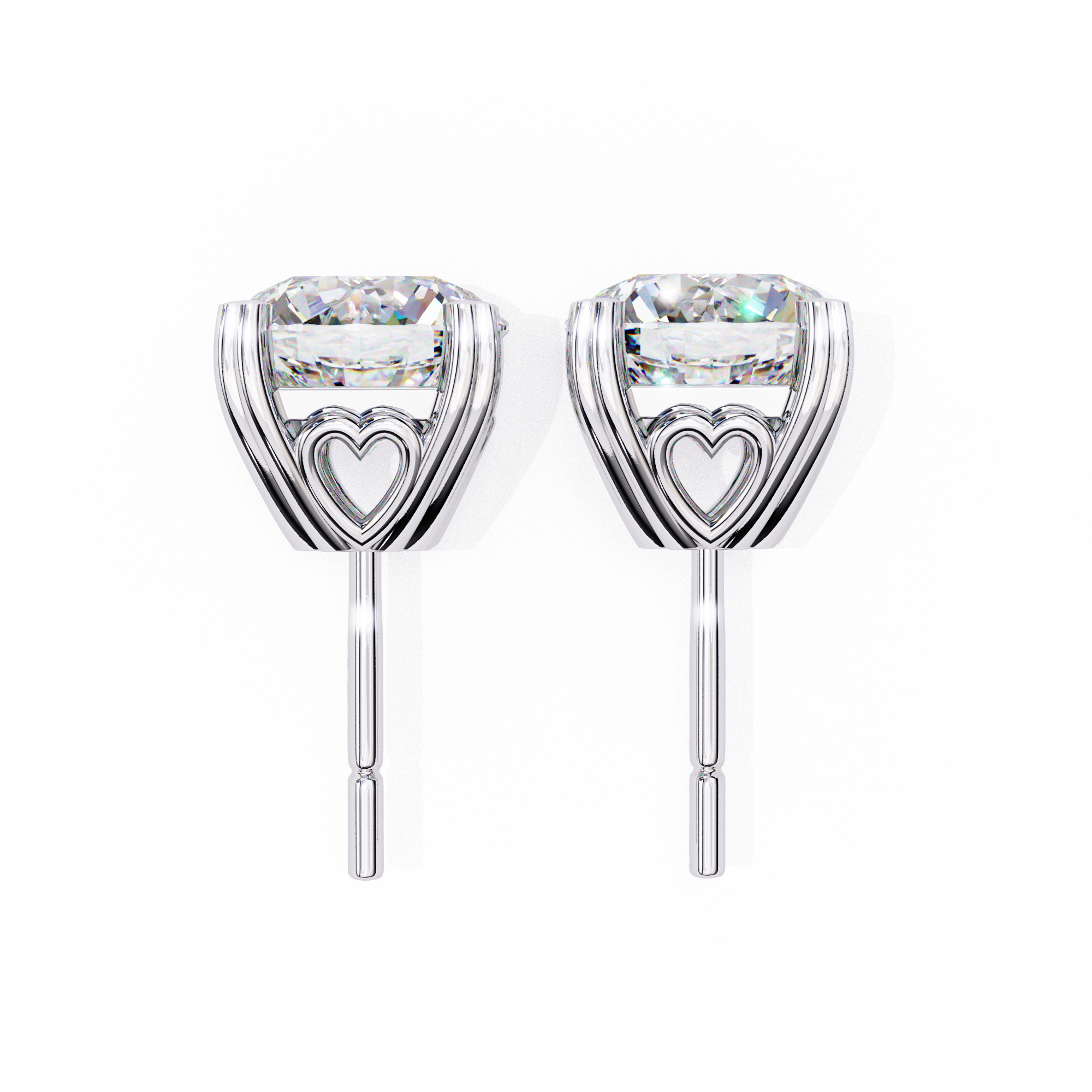 Zenith Elevated Solitaire Diamond Stud Earrings — 10k–18k Gold