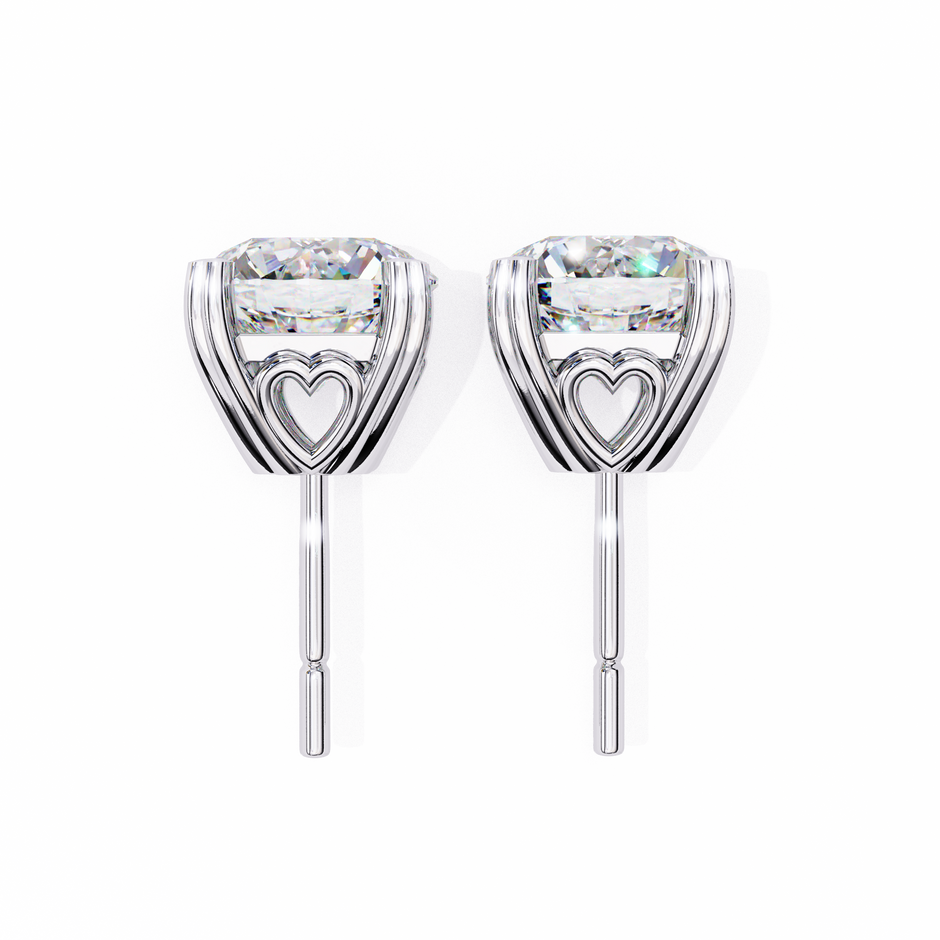 Zenith Elevated Solitaire Diamond Stud Earrings — 10k–18k Gold