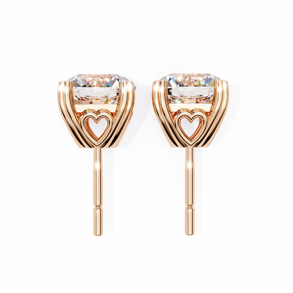 Zenith Elevated Solitaire Diamond Stud Earrings — 10k–18k Gold