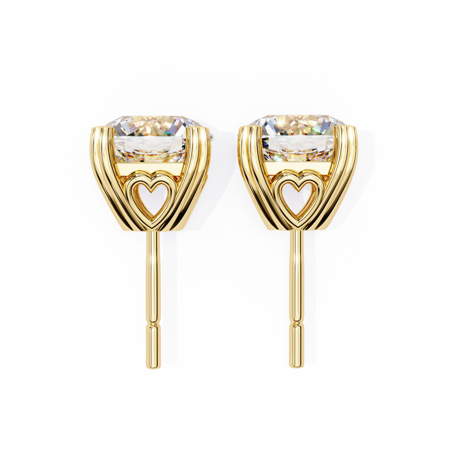 Zenith Elevated Solitaire Diamond Stud Earrings — 10k–18k Gold