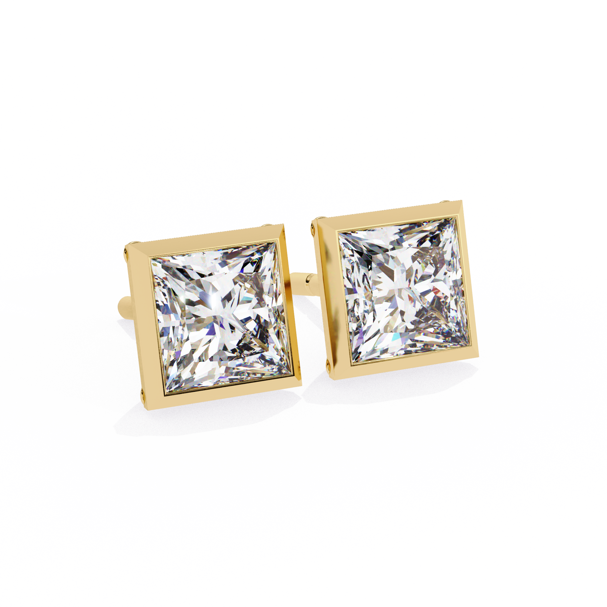 Lumière Ombré Pavé Diamond Stud Earrings — 10k–18k Gold