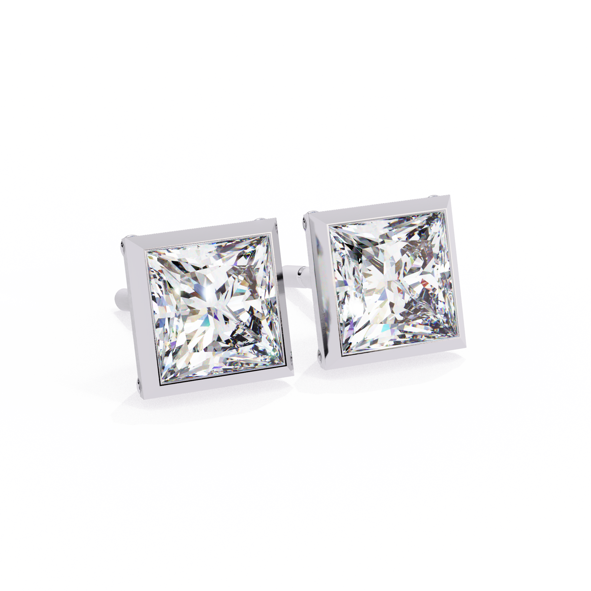 Lumière Ombré Pavé Diamond Stud Earrings — 10k–18k Gold