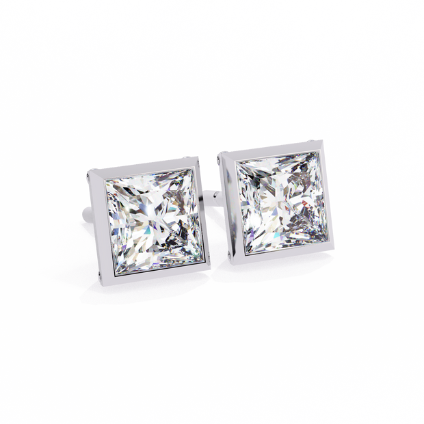 Lumière Ombré Pavé Diamond Stud Earrings — 10k–18k Gold