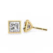 Lumière Ombré Pavé Diamond Stud Earrings — 10k–18k Gold