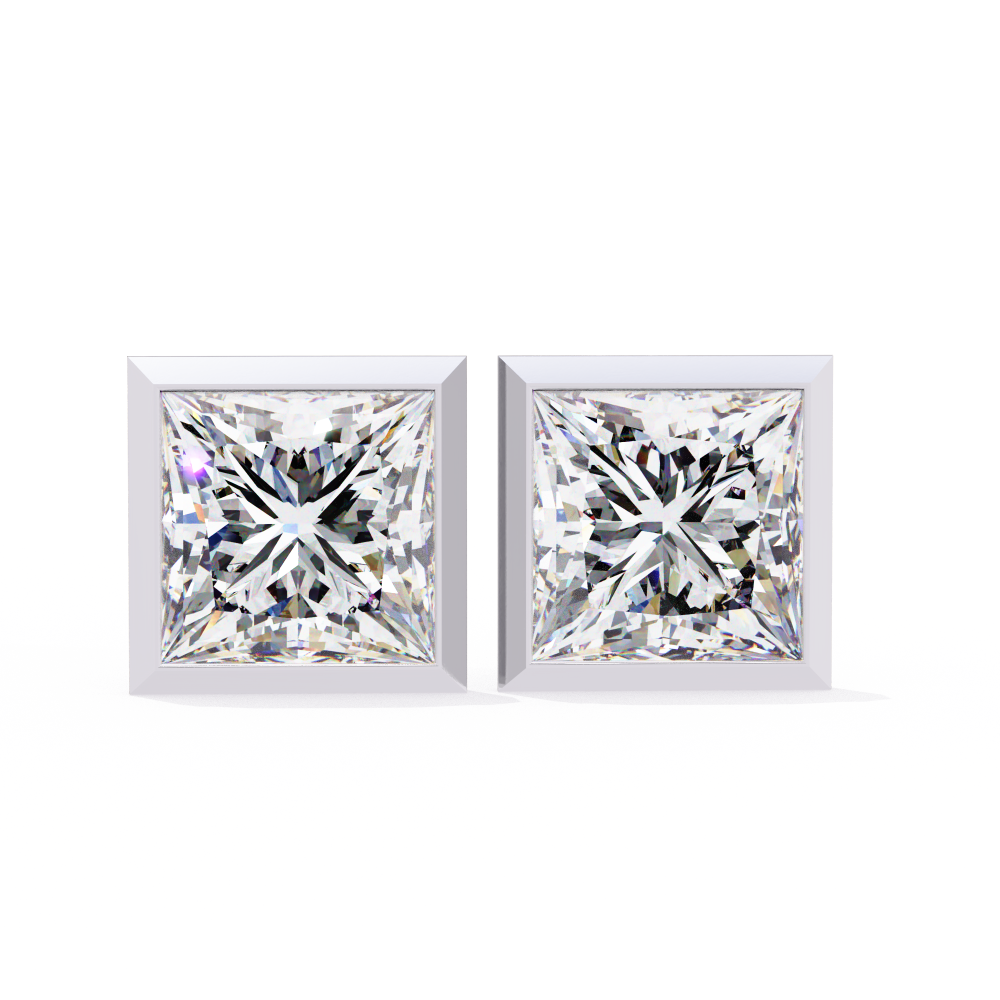 Lumière Ombré Pavé Diamond Stud Earrings — 10k–18k Gold