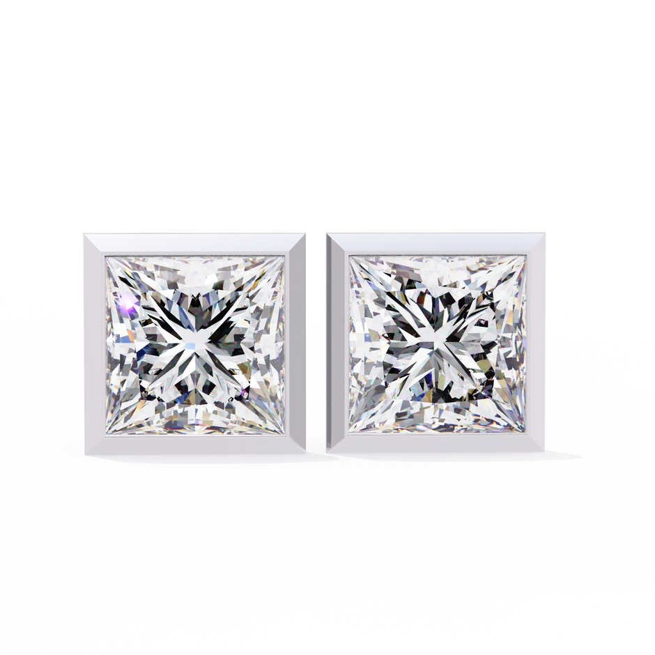 Lumière Ombré Pavé Diamond Stud Earrings — 10k–18k Gold