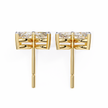 Signature Princess Pavé Border Diamond Stud Earrings — 10k–18k Gold