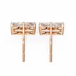 Signature Princess Pavé Border Diamond Stud Earrings — 10k–18k Gold