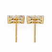 Signature Princess Pavé Border Diamond Stud Earrings — 10k–18k Gold