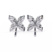 Signature Princess Pavé Border Diamond Stud Earrings — 10k–18k Gold