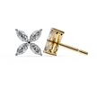 Signature Princess Pavé Border Diamond Stud Earrings — 10k–18k Gold