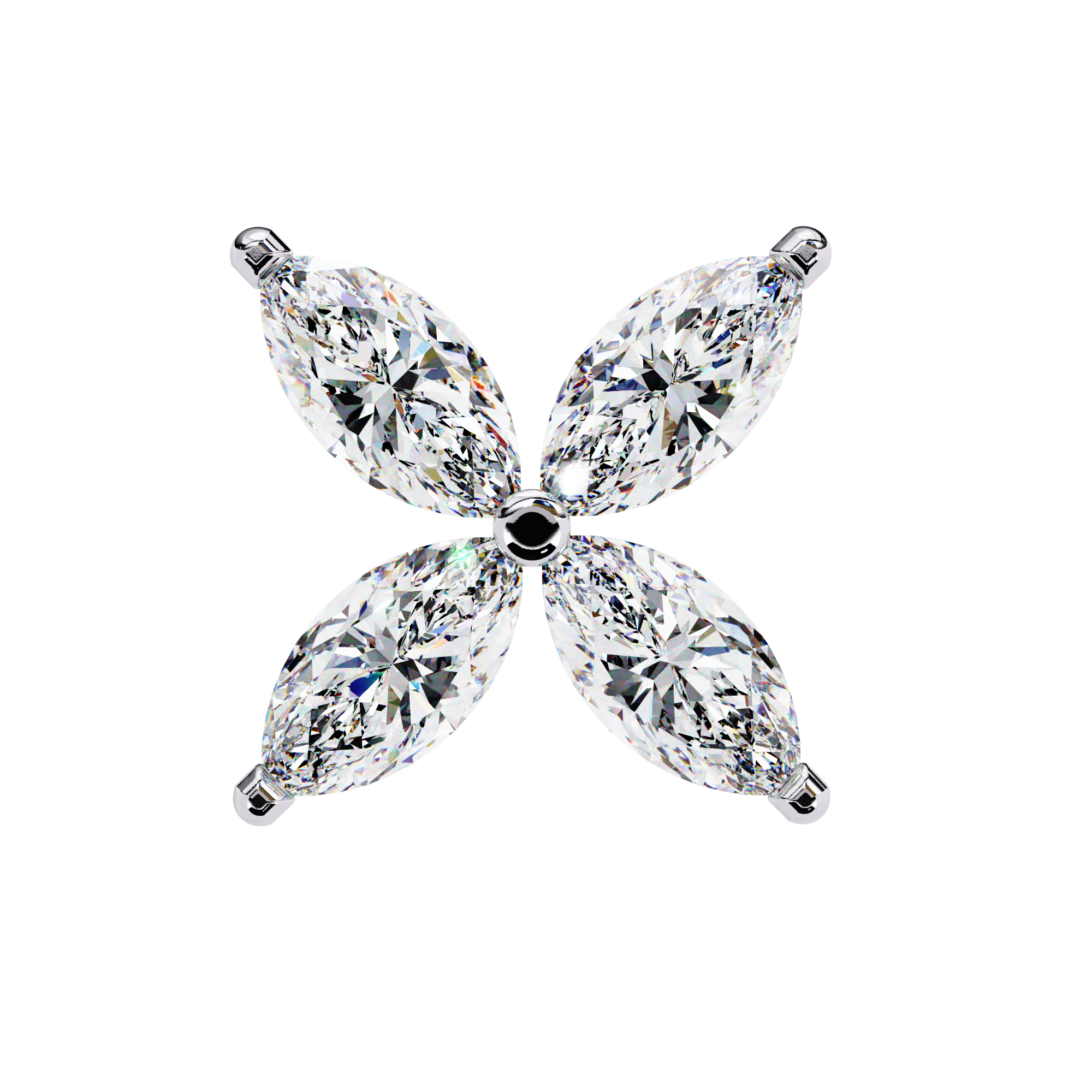 Signature Princess Pavé Border Diamond Stud Earrings — 10k–18k Gold
