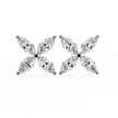 Signature Princess Pavé Border Diamond Stud Earrings — 10k–18k Gold