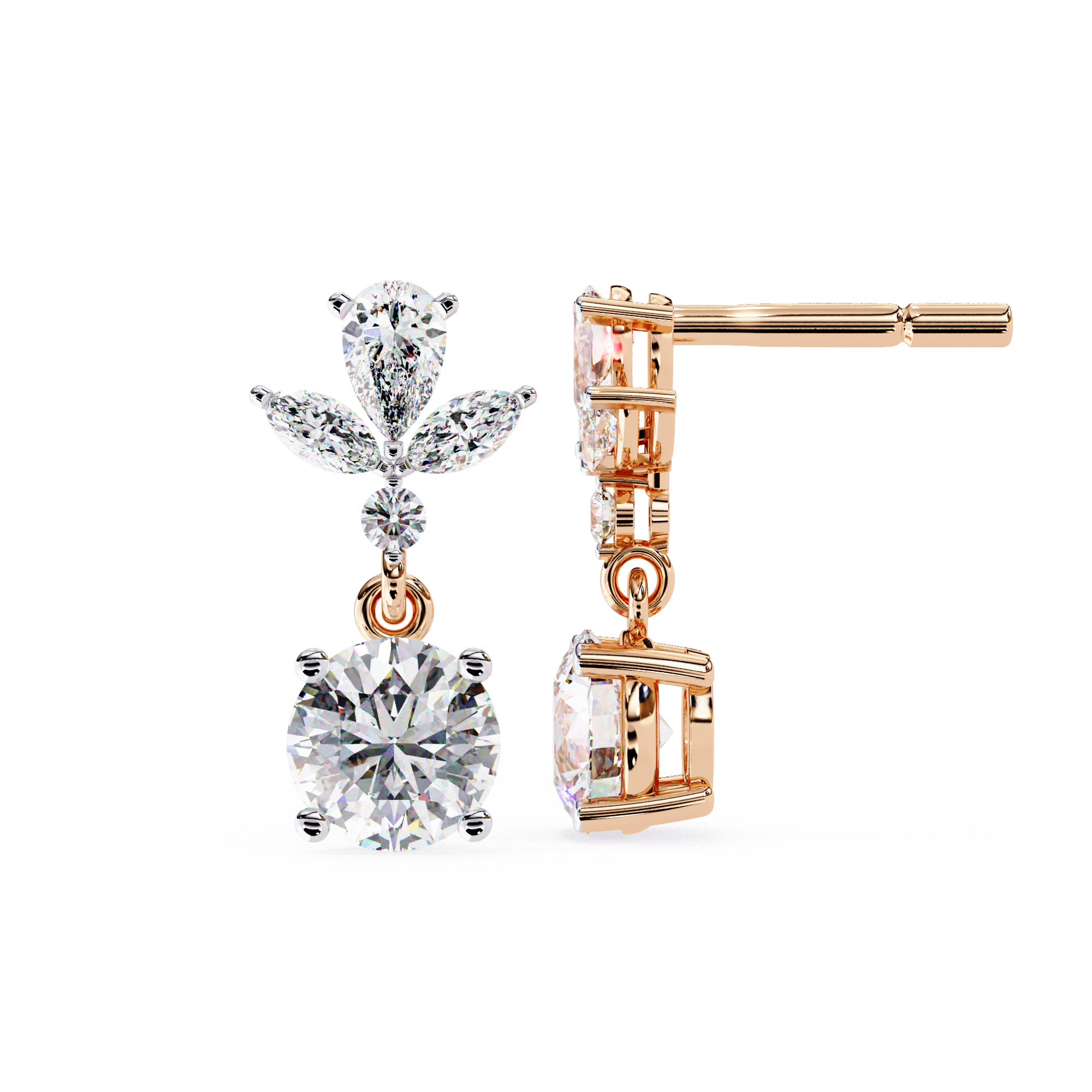 Infinitif Loop Diamond Stud Earrings — 10k–18k Gold