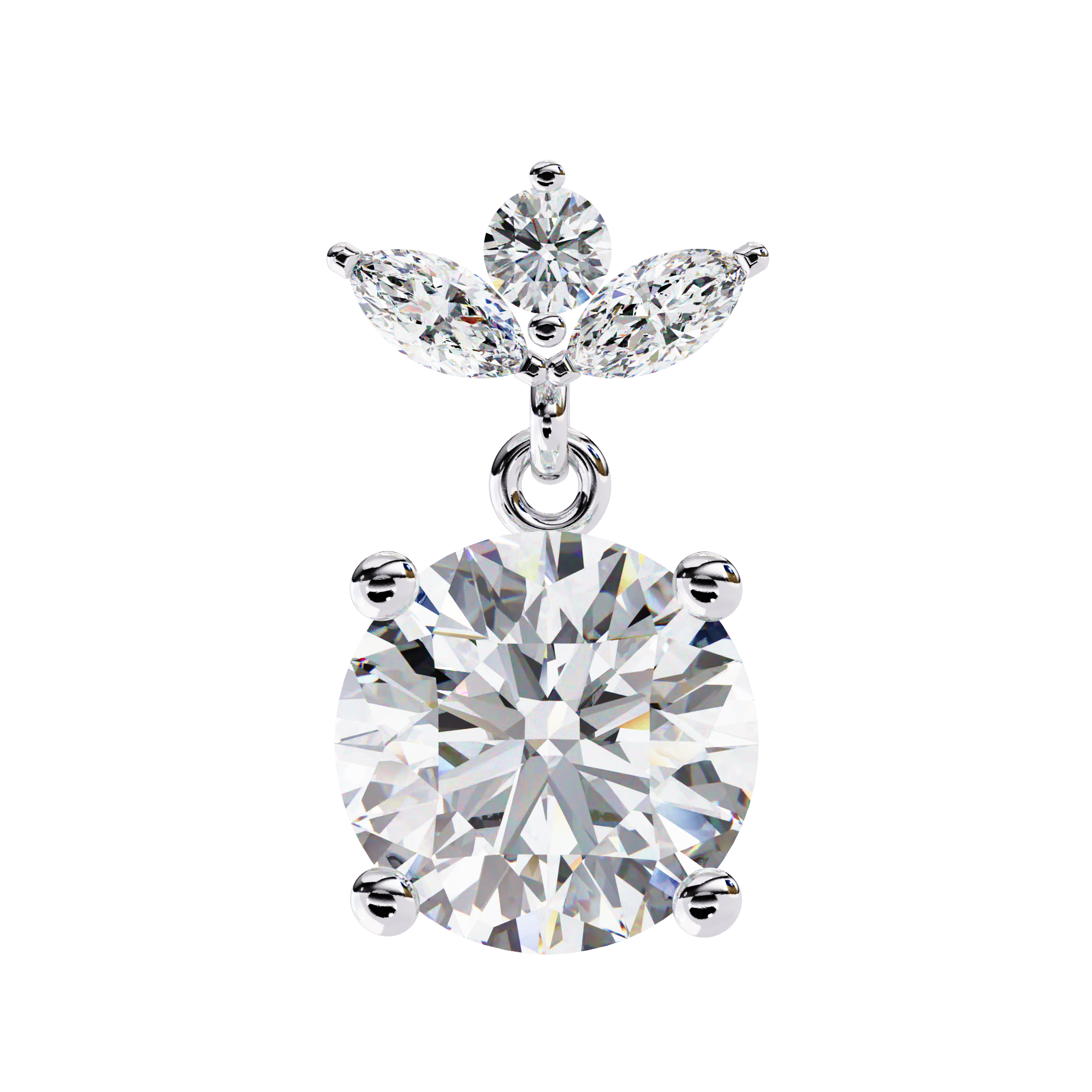 Nacre White Gold Brilliant Diamond Stud Earrings — 10k–18k Gold