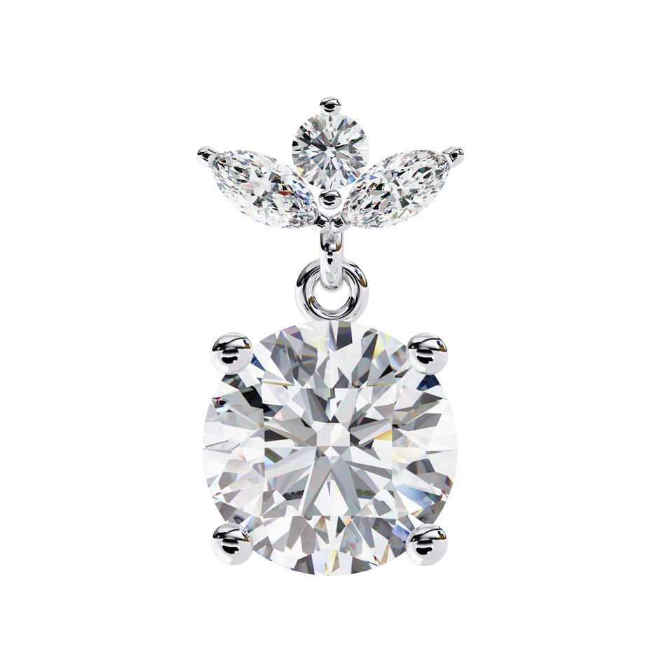 Nacre White Gold Brilliant Diamond Stud Earrings — 10k–18k Gold