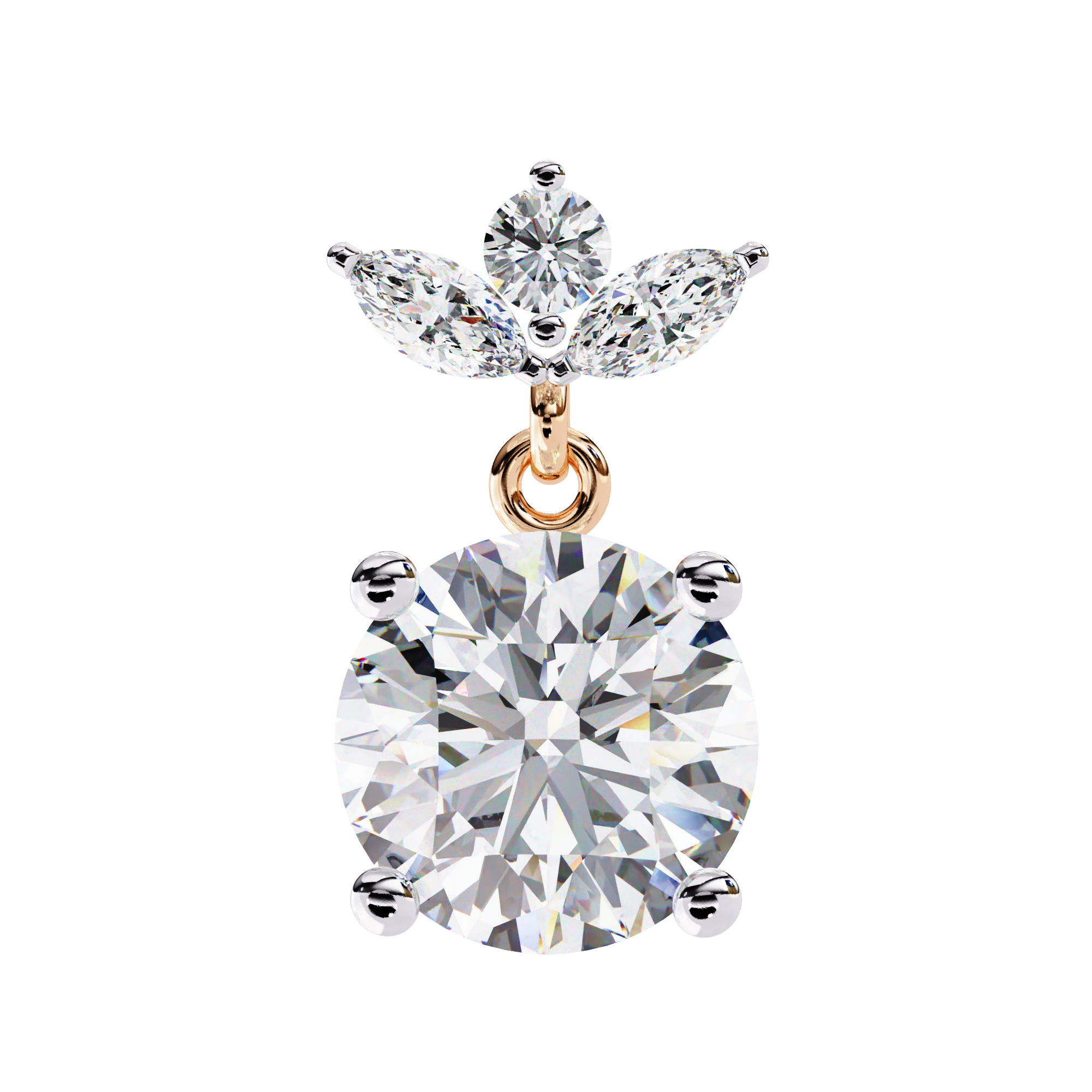 Nacre White Gold Brilliant Diamond Stud Earrings — 10k–18k Gold