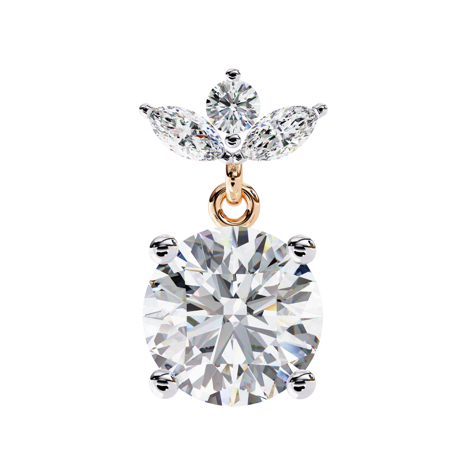Nacre White Gold Brilliant Diamond Stud Earrings — 10k–18k Gold