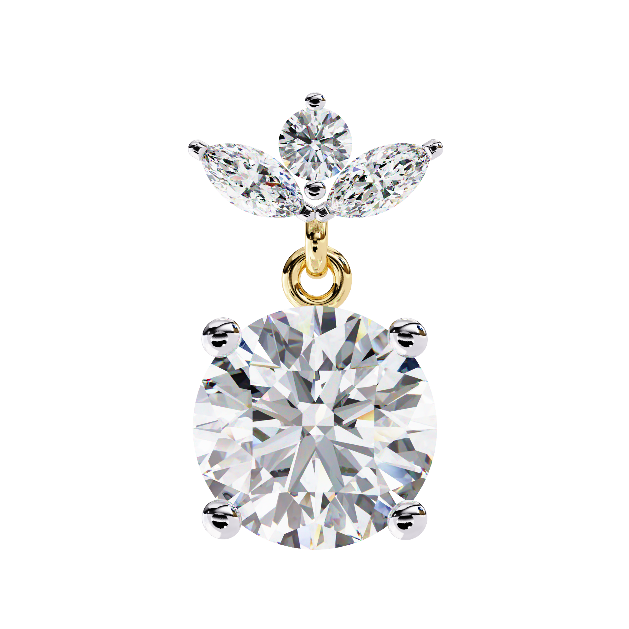 Nacre White Gold Brilliant Diamond Stud Earrings — 10k–18k Gold