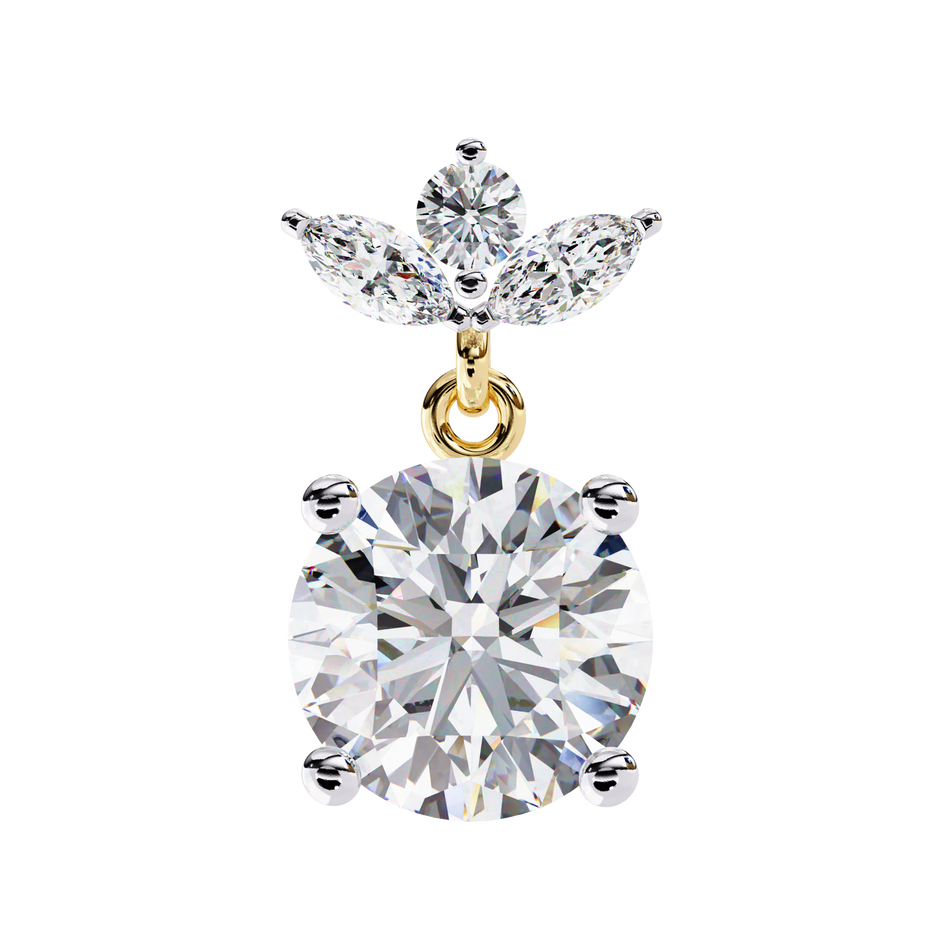 Nacre White Gold Brilliant Diamond Stud Earrings — 10k–18k Gold