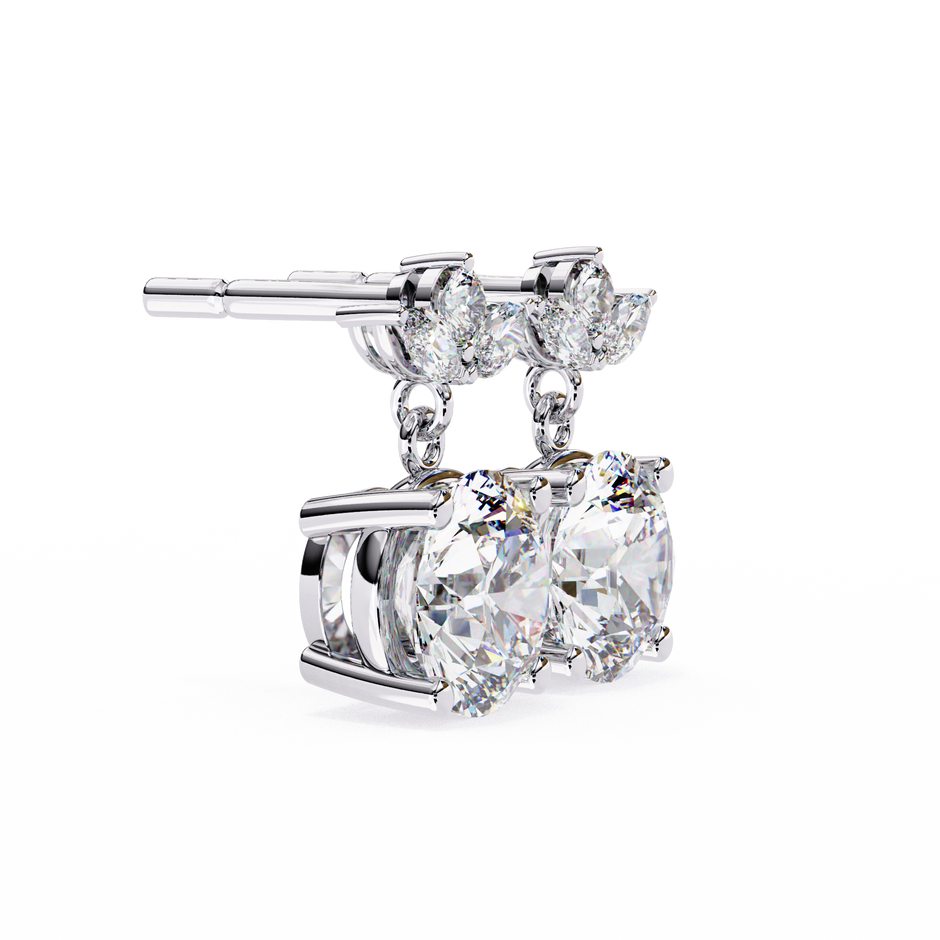 Nacre White Gold Brilliant Diamond Stud Earrings — 10k–18k Gold