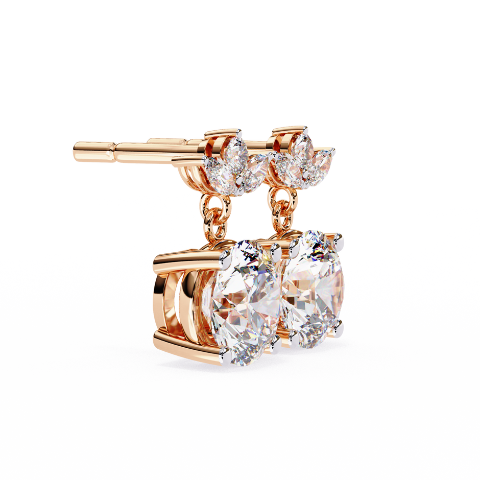 Nacre White Gold Brilliant Diamond Stud Earrings — 10k–18k Gold