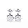 Nacre White Gold Brilliant Diamond Stud Earrings — 10k–18k Gold