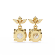 Nacre White Gold Brilliant Diamond Stud Earrings — 10k–18k Gold