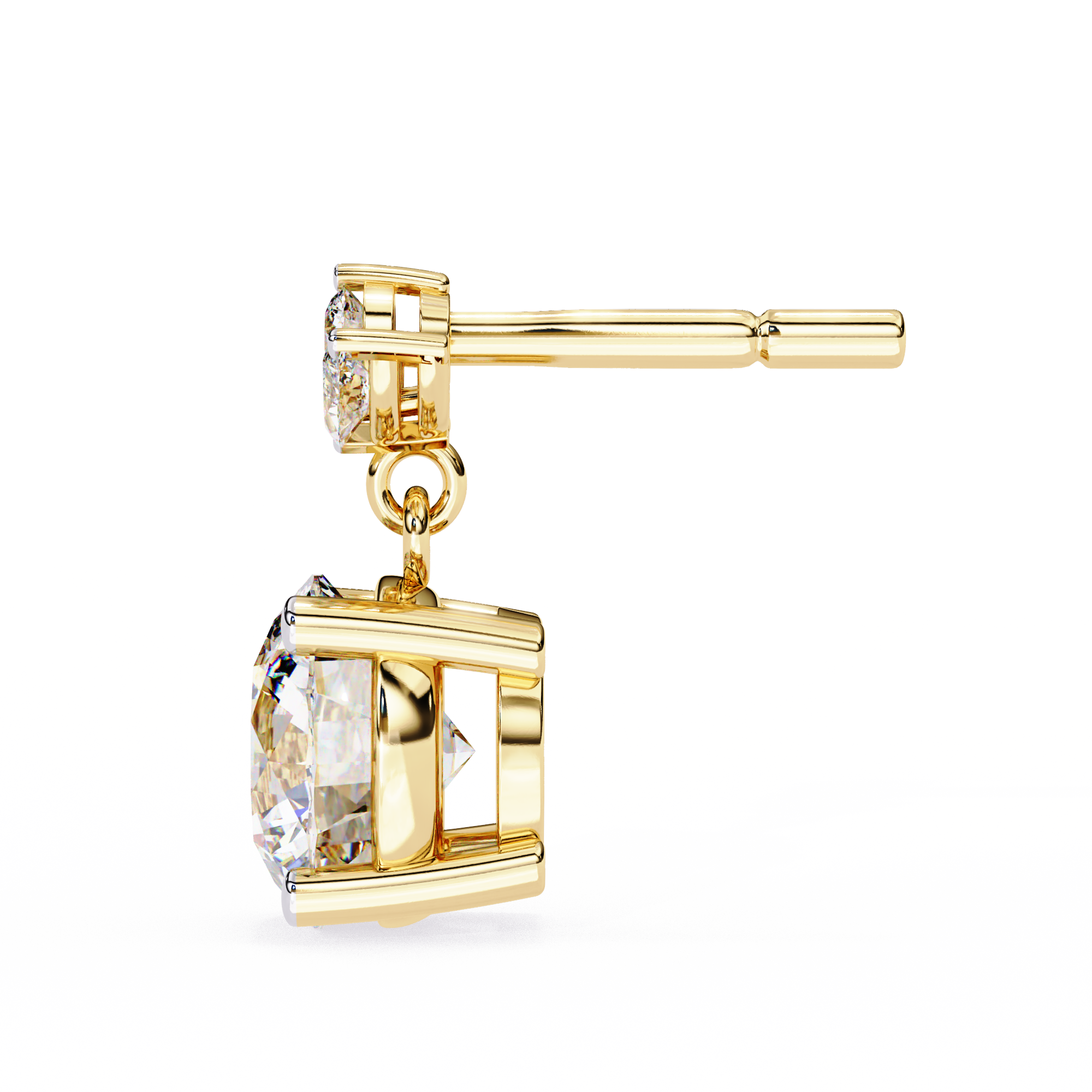 Nacre White Gold Brilliant Diamond Stud Earrings — 10k–18k Gold