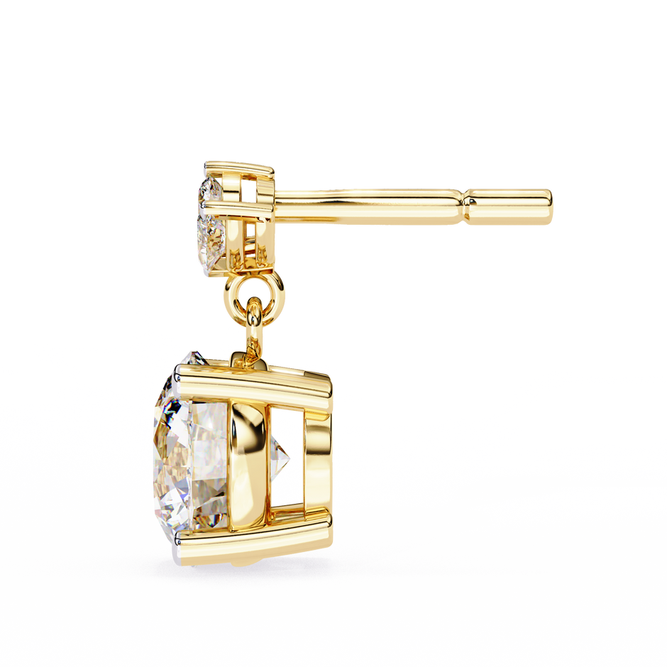 Nacre White Gold Brilliant Diamond Stud Earrings — 10k–18k Gold