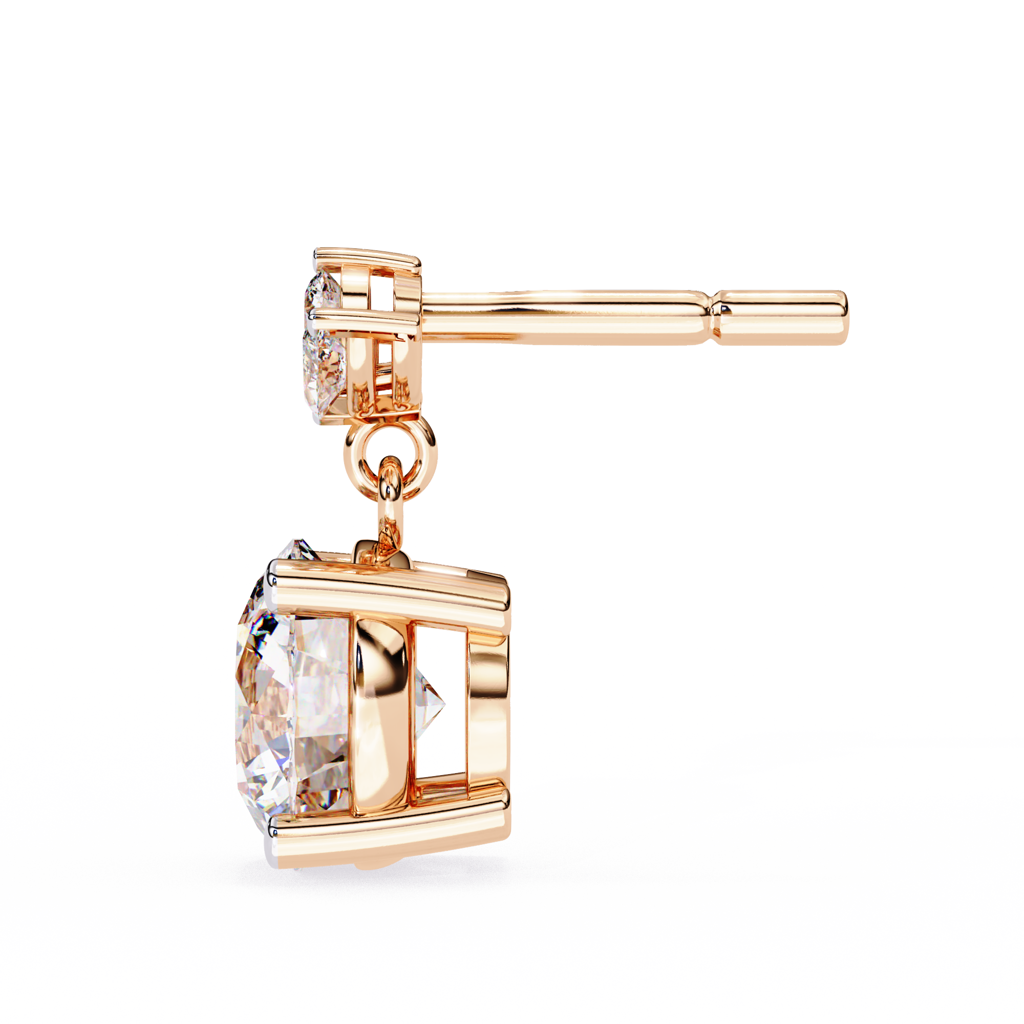 Nacre White Gold Brilliant Diamond Stud Earrings — 10k–18k Gold