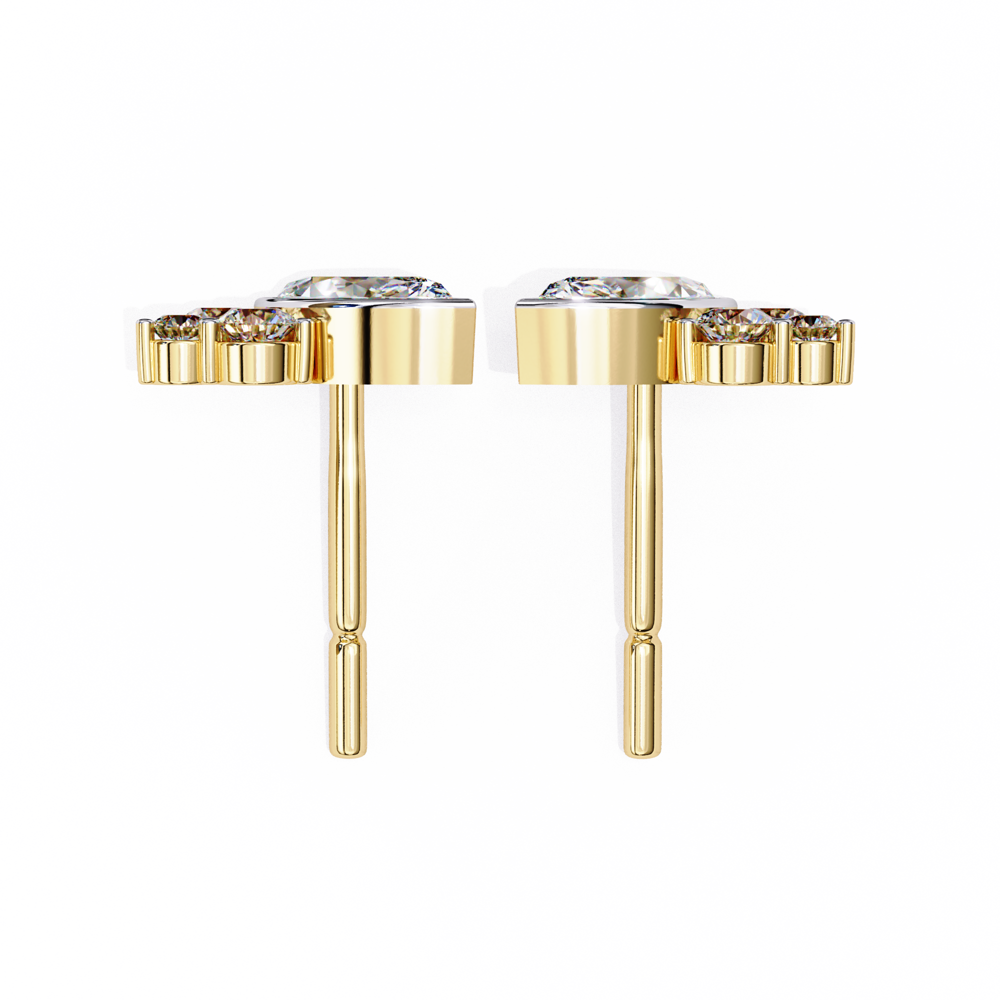 Château Six-Prong Solitaire Diamond Stud Earrings — 10k–18k Gold