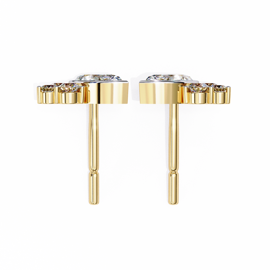 Château Six-Prong Solitaire Diamond Stud Earrings — 10k–18k Gold