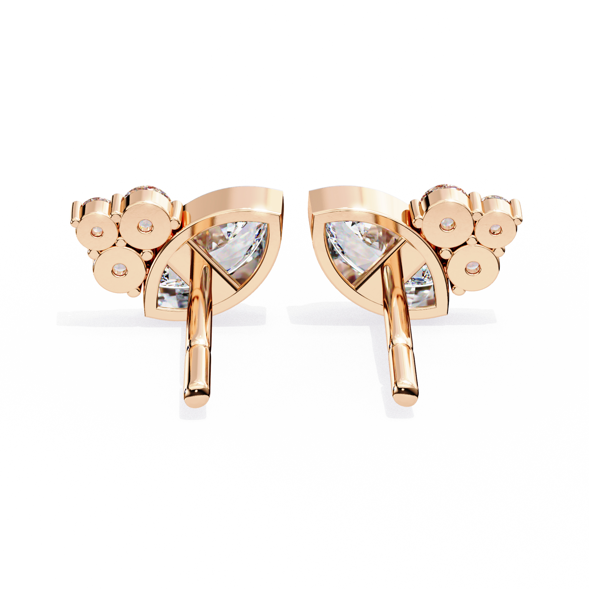 Château Six-Prong Solitaire Diamond Stud Earrings — 10k–18k Gold